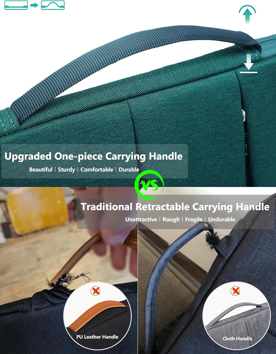 Thumbnail 6 de HYZUO 15-16 Zoll Laptop Hülle Tasche für MacBook Pro 16 und kompatible Modelle – Dunkelgrün