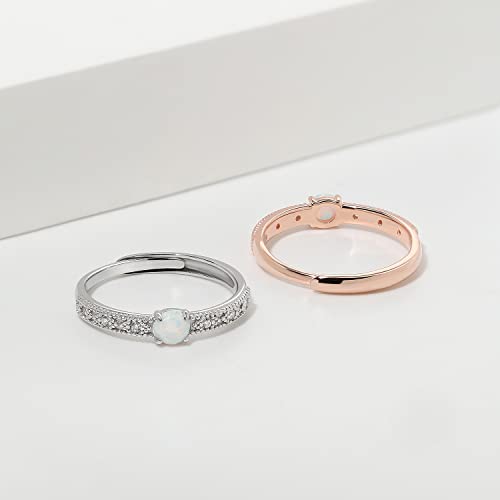 Thumbnail 6 de Meissa bague empilable en argent 925, opale et zircone cubique, réglable