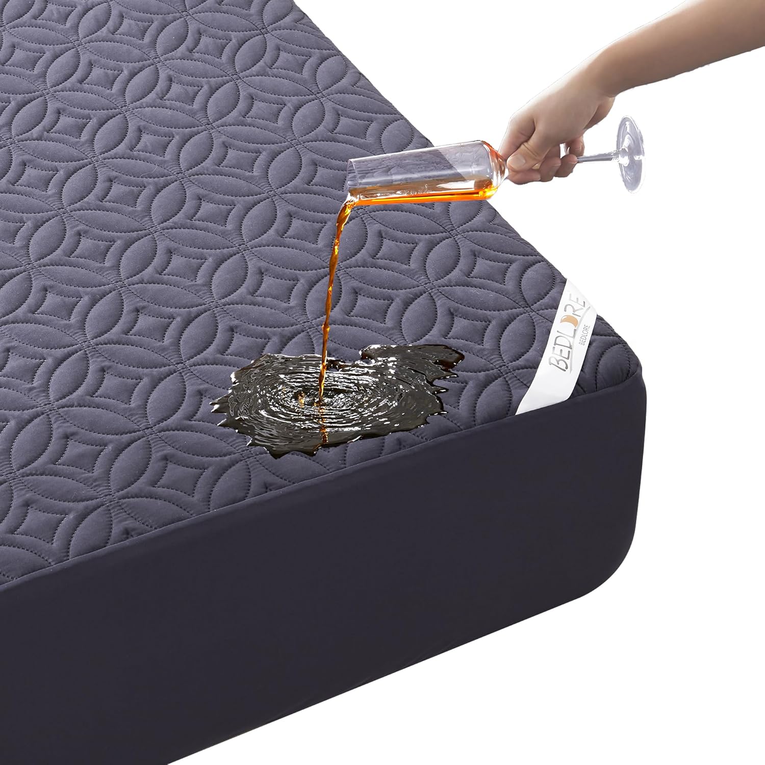 Detalle de BEDLORE Protège-Matelas 160x200 Imperméable en Microfibre Douce avec TPU Amélioré – Bleu