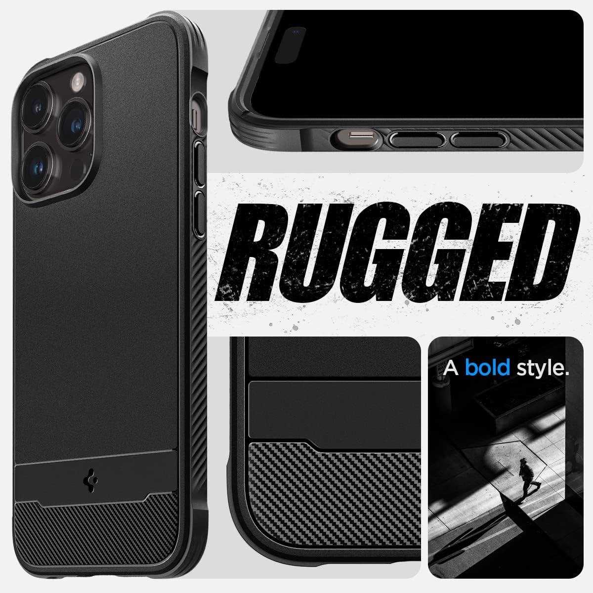 Thumbnail 2 de Spigen Rugged Armor MagFit iPhone 14 Pro coque MagSafe — noir mat