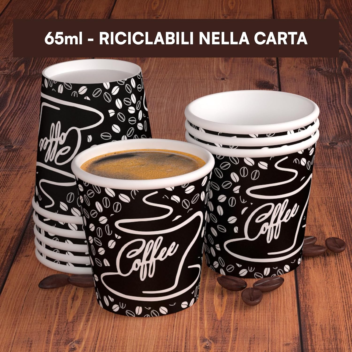 Detalle 2 de Eurocali 1000 bicchierini caffè 65 ml