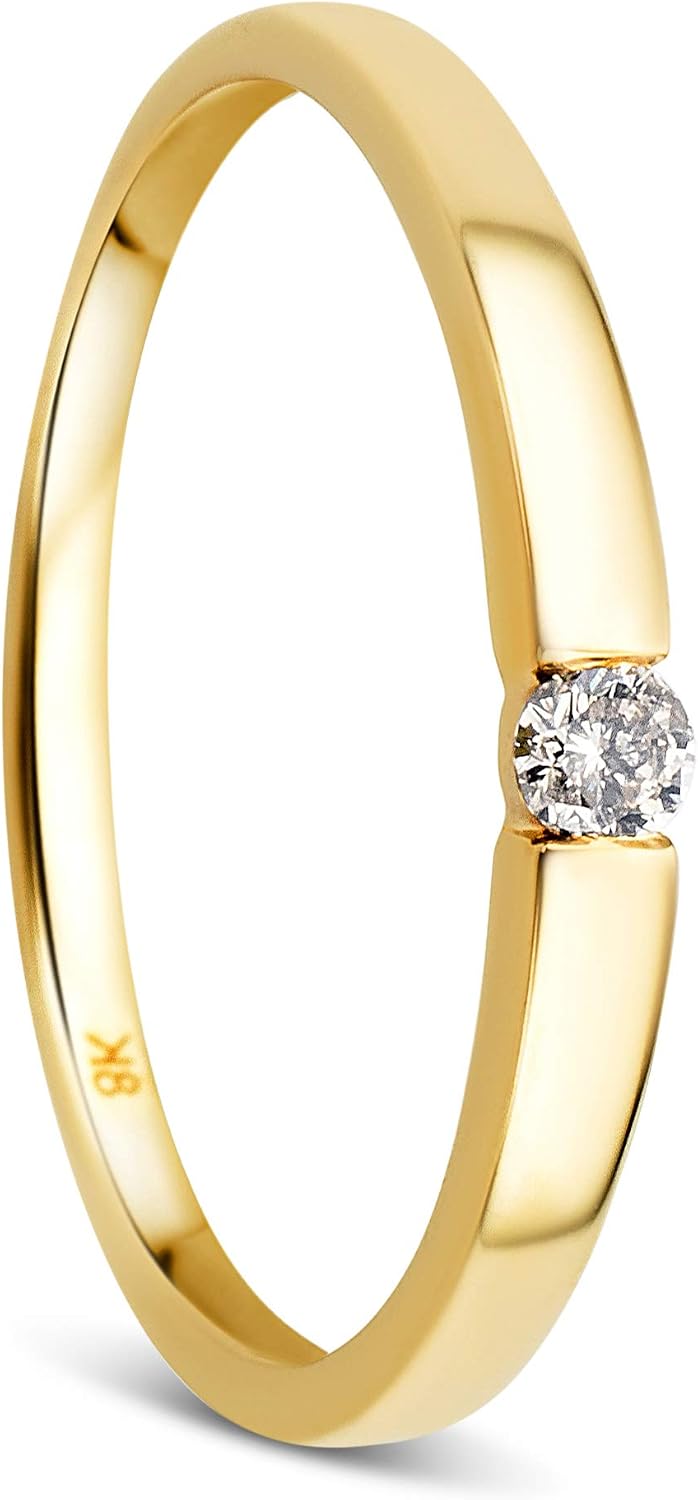 Detalle de OROVI anello donna Oro 8Kt con Diamante 0,05 ct