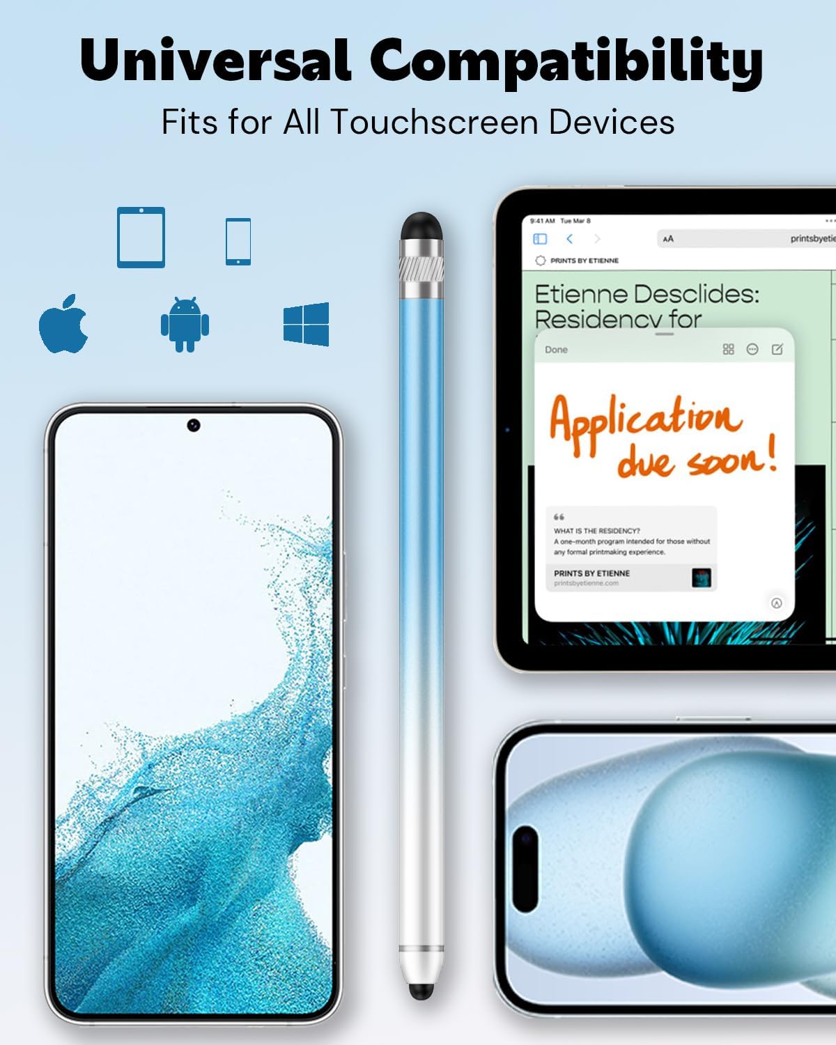 Thumbnail 1 de AmberVec Stylus Pen for Touchscreen 2-Pack