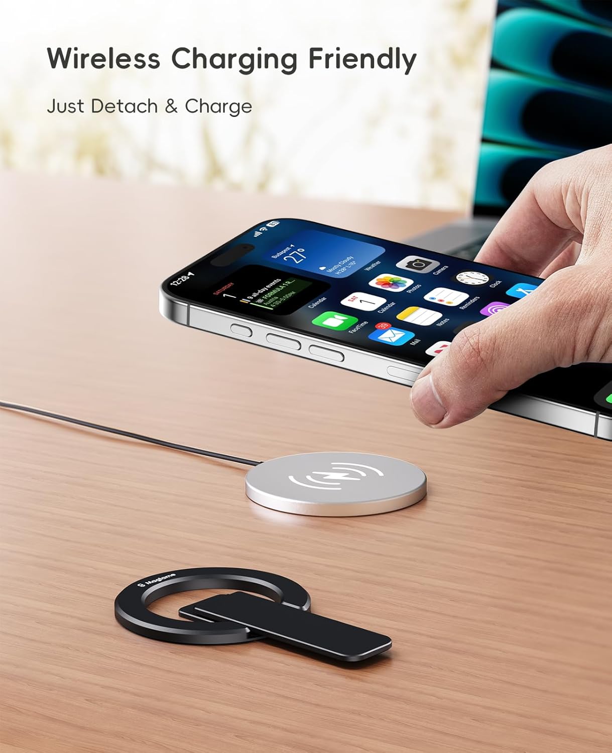 Thumbnail 6 de Support magnétique Magtame double face pour téléphone (béquille pliable et réglable) noir