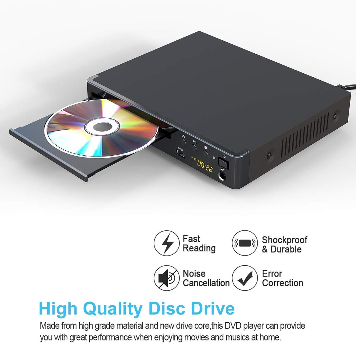 Detalle 2 de LONPOO LP-099 lettore DVD multizona “region free” con HDMI, USB e telecomando