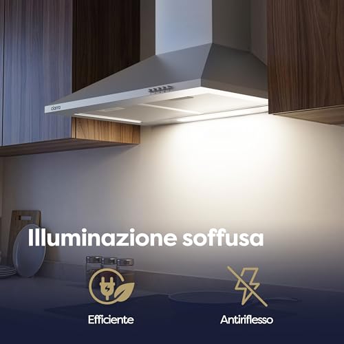 Thumbnail 6 de CIARRA CBCS6201 Cappa Aspirante 60 cm – Classe A++, 404 m³/h, 60 dB, Argento