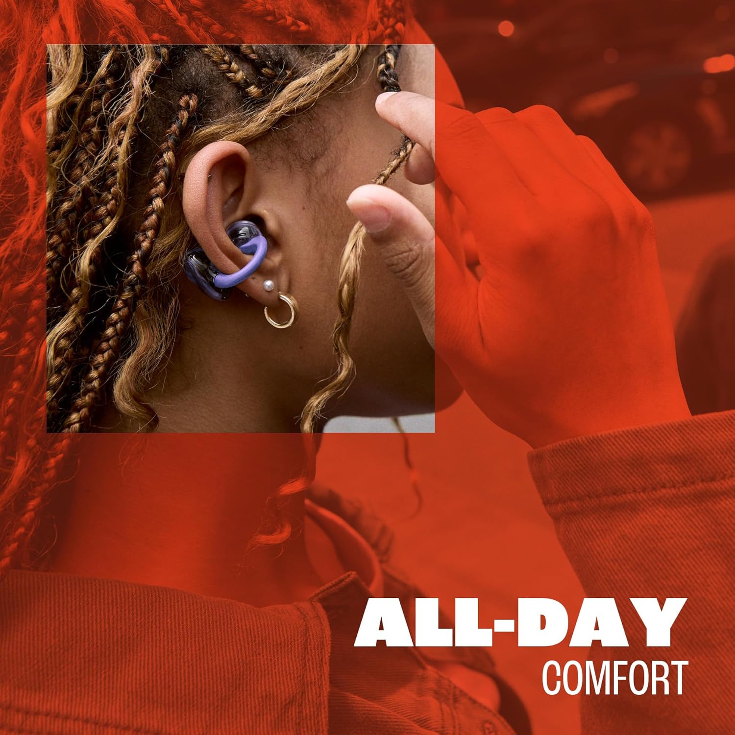 Detalle de JBL Soundgear Clips True Wireless Open-Ear-Kopfhörer – SonicArc Design, Ghost Copper