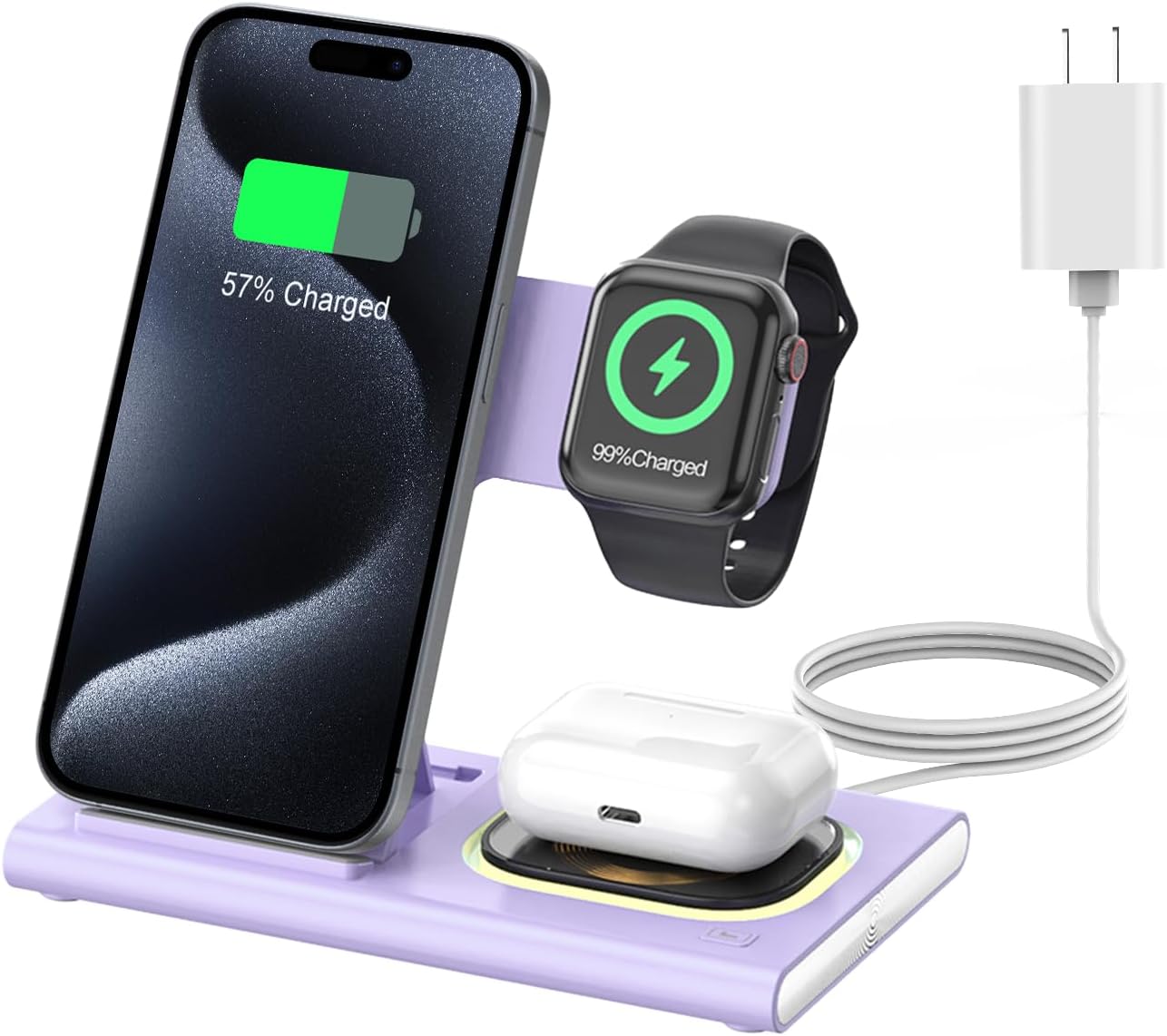 Detalle de Apple iPhone 17 3‑in‑1 Wireless Charging Station