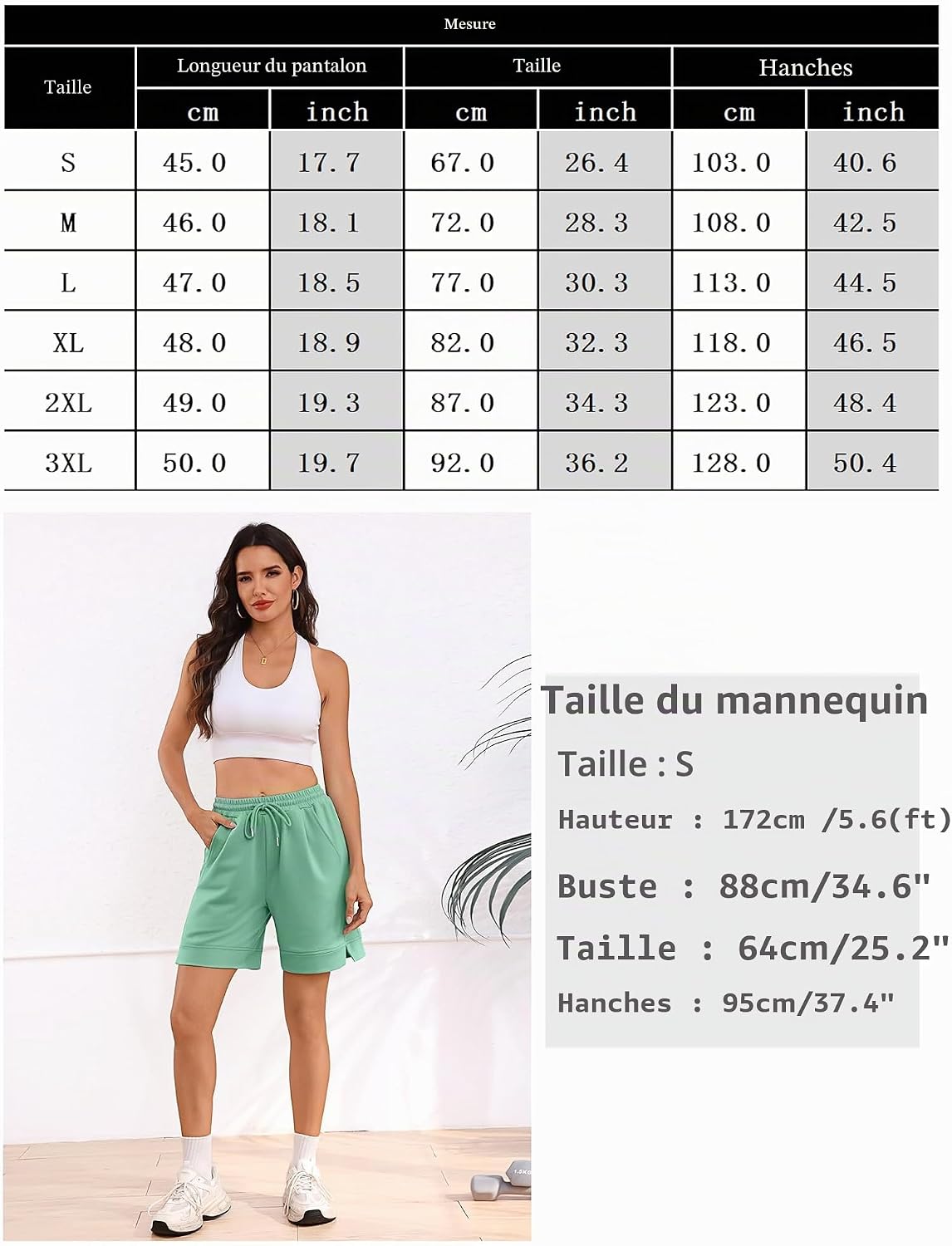 Thumbnail 6 de Short Femme Sport taille haute avec poches et fente latérale – Litherday