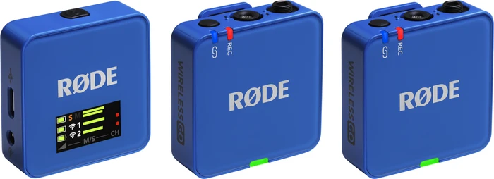 Detalle de Rode Wireless GO Gen 3 Blau – kompaktes Funksystem für Videografen