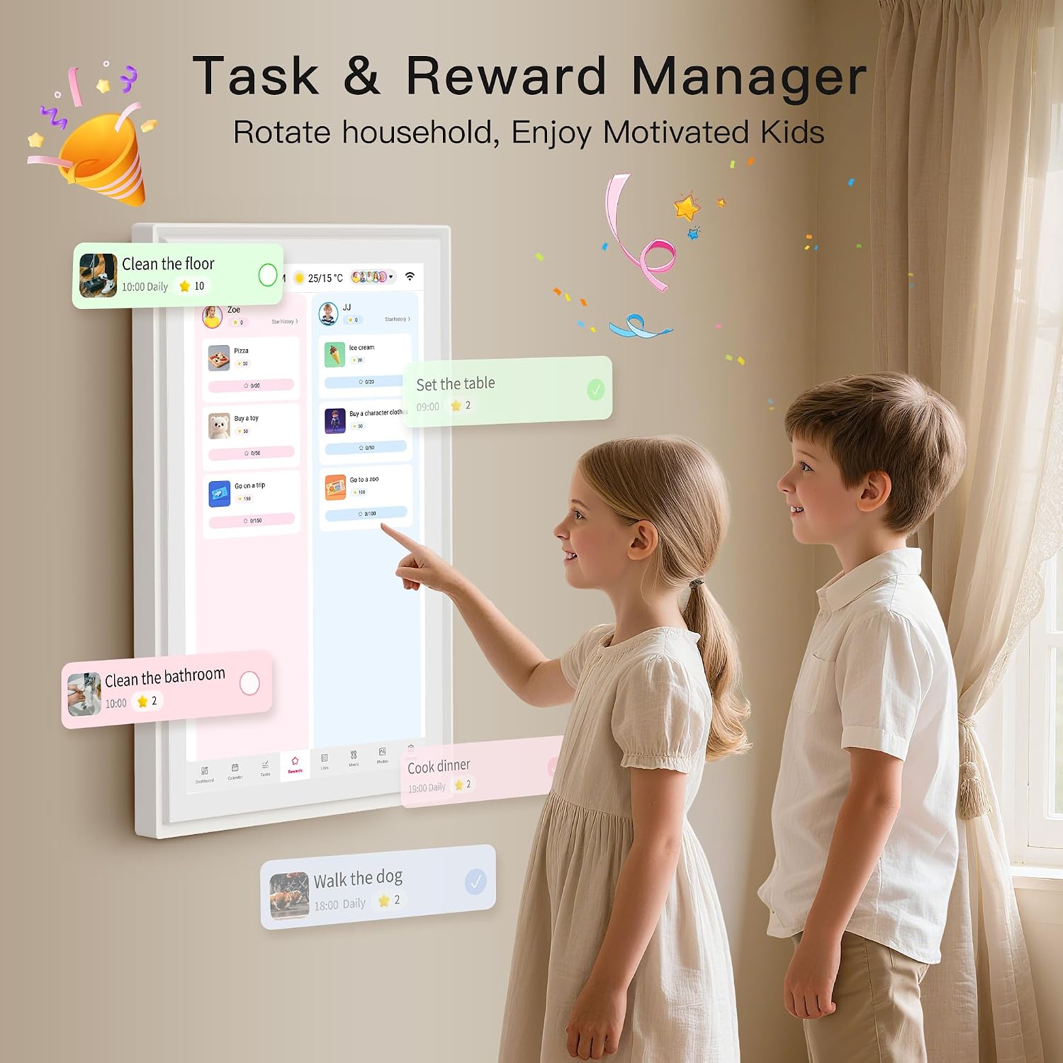 Detalle de BIGASUO 15.6" digital calendar for families