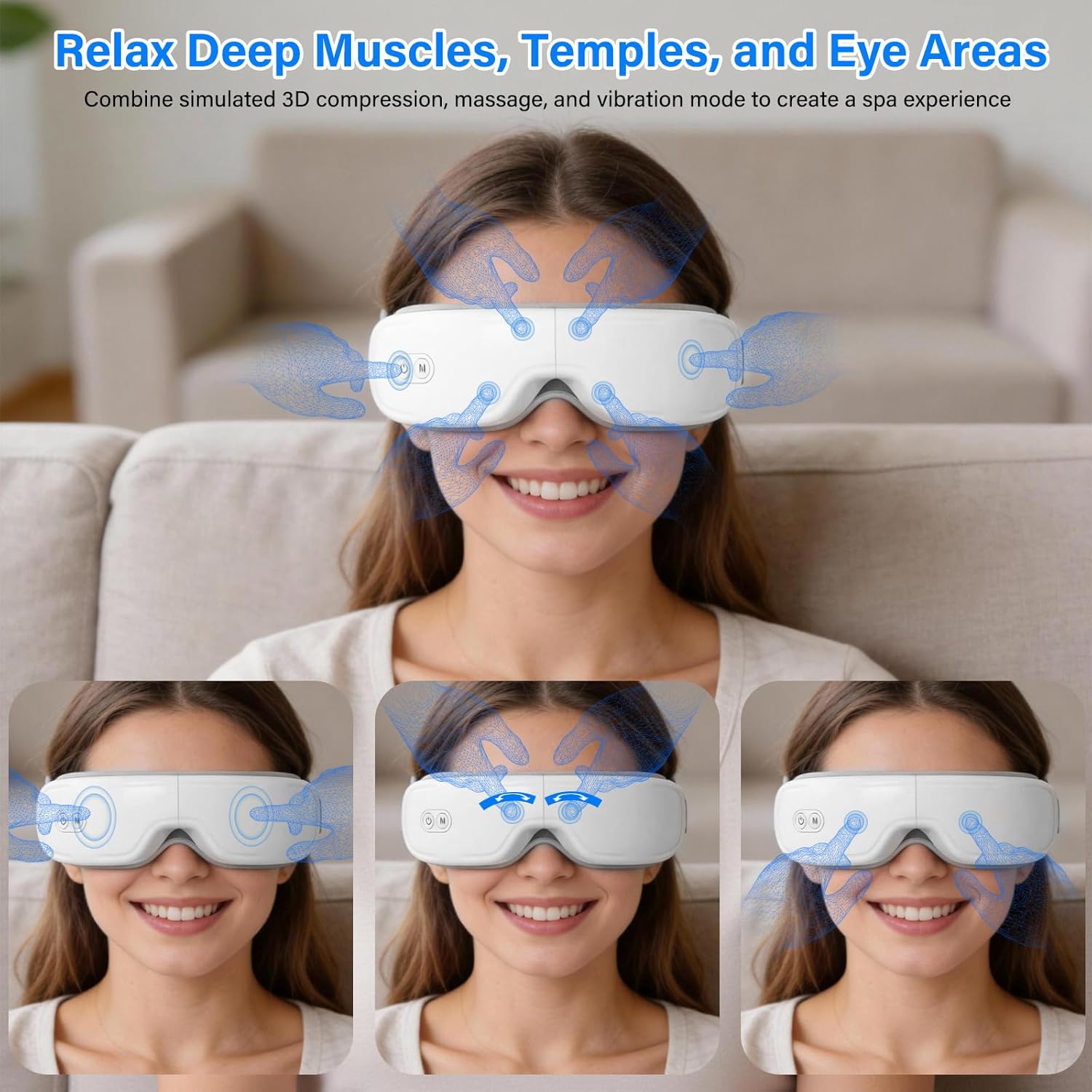 Thumbnail 4 de Alongstar Rechargeable Heated Eye Mask with Heat Compression, Music & 5 Modes