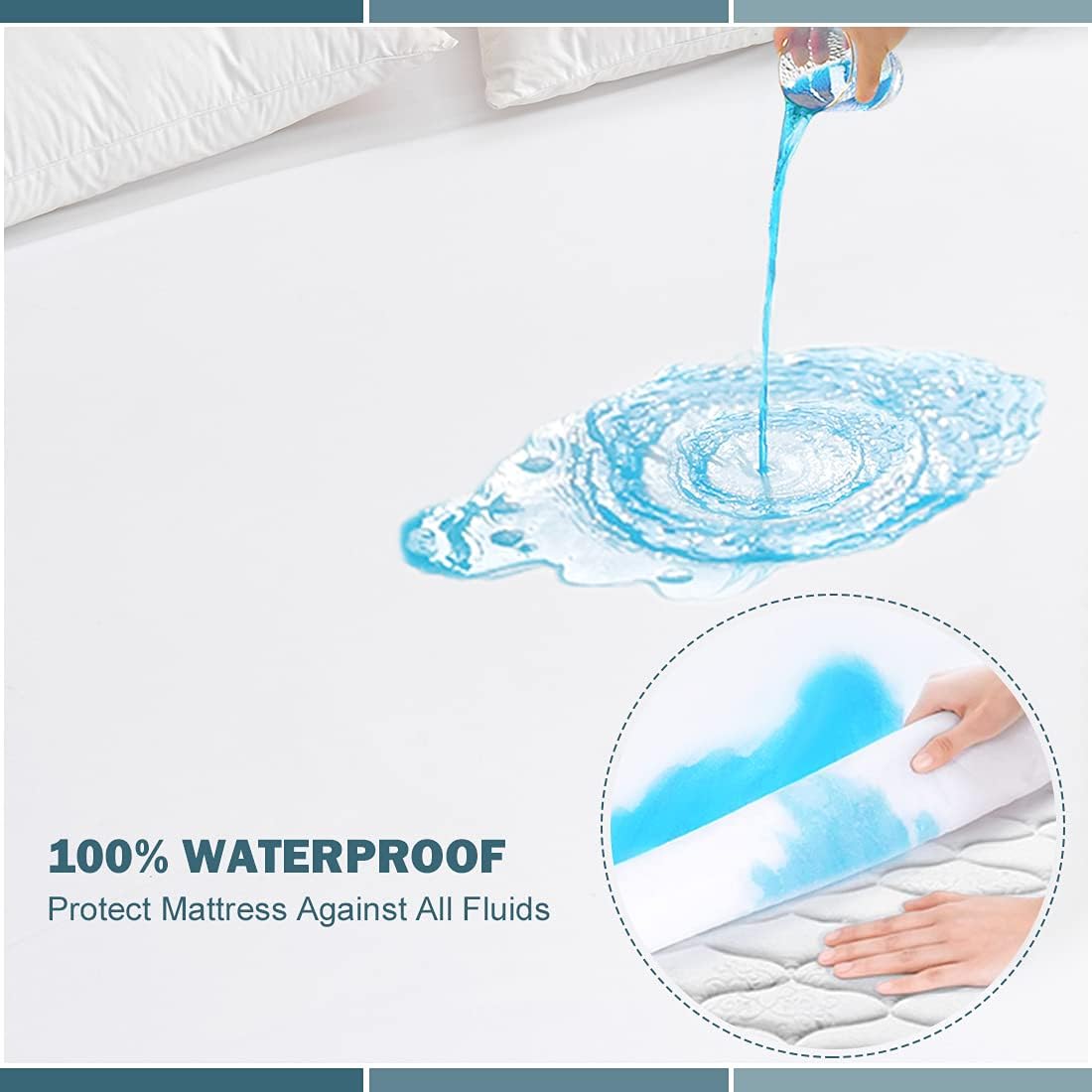 Detalle de 2 Pack Twin Waterproof Mattress Protector Deep Pocket – Soft, Breathable, Noiseless Fit to 19