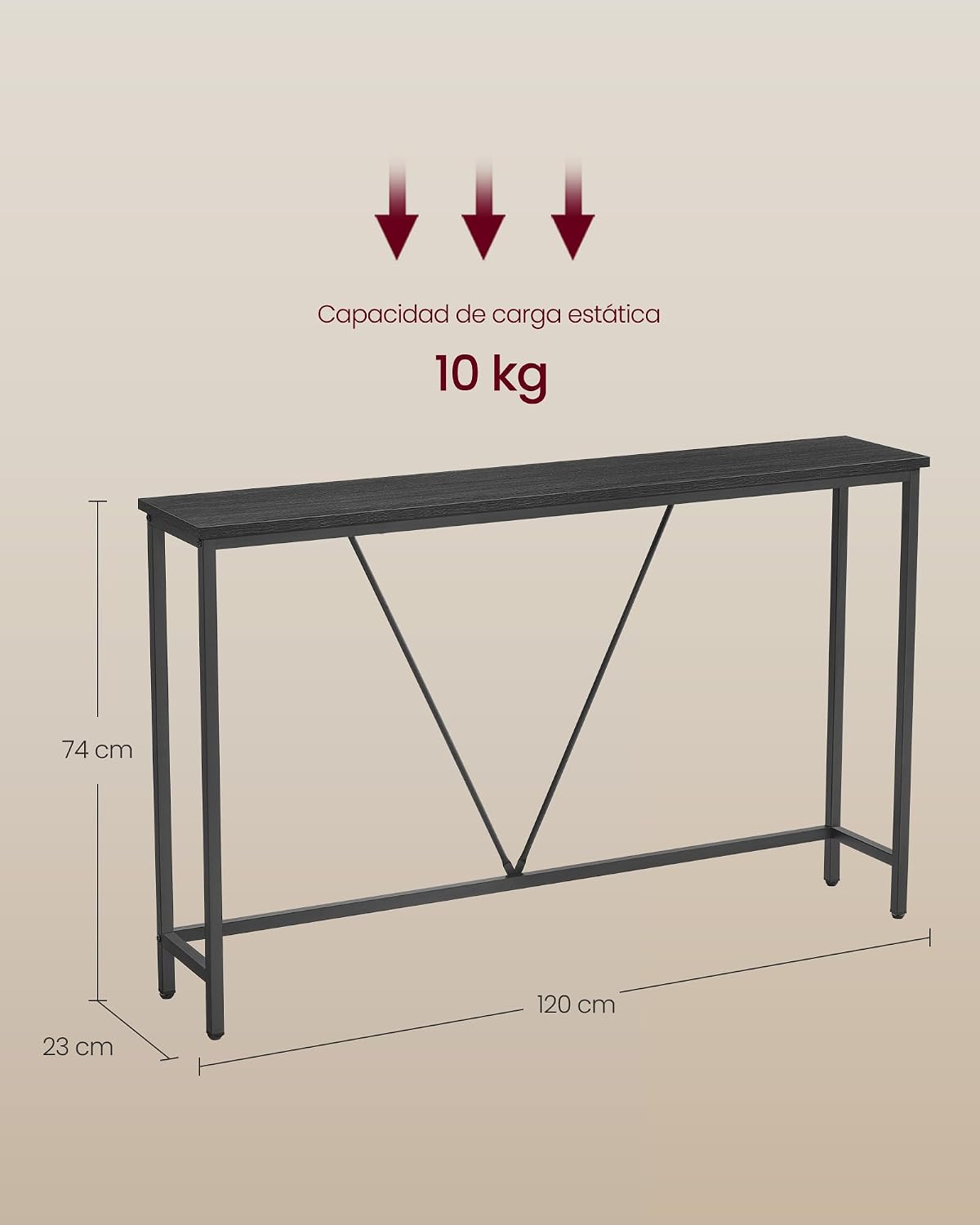 Thumbnail 2 de VASAGLE Mesa de Consola Delgada para Pasillo - Estilo Moderno 🖤