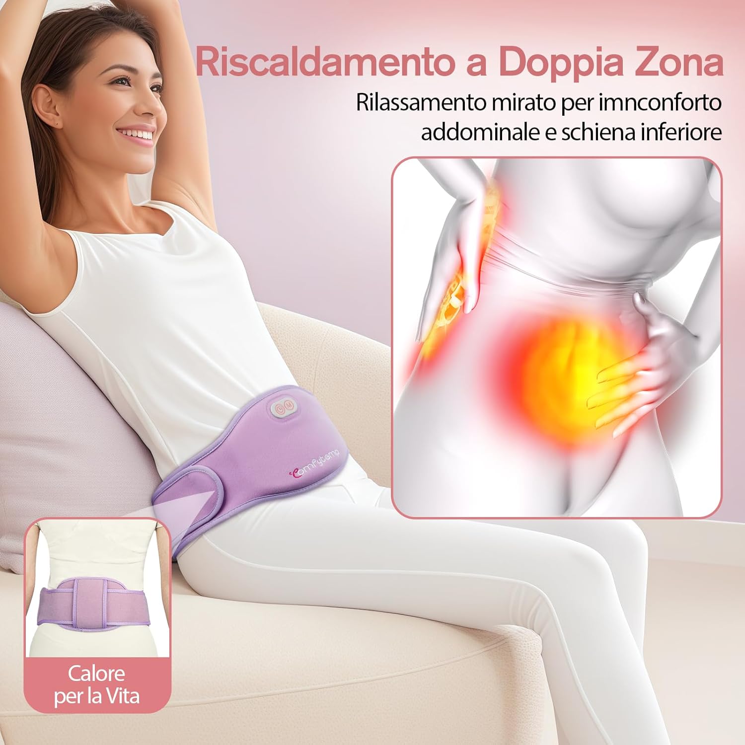 Thumbnail 2 de Comfytemp Fascia Riscaldante Mestruali (Grande) 5000 mAh, riscalda pancia e schiena