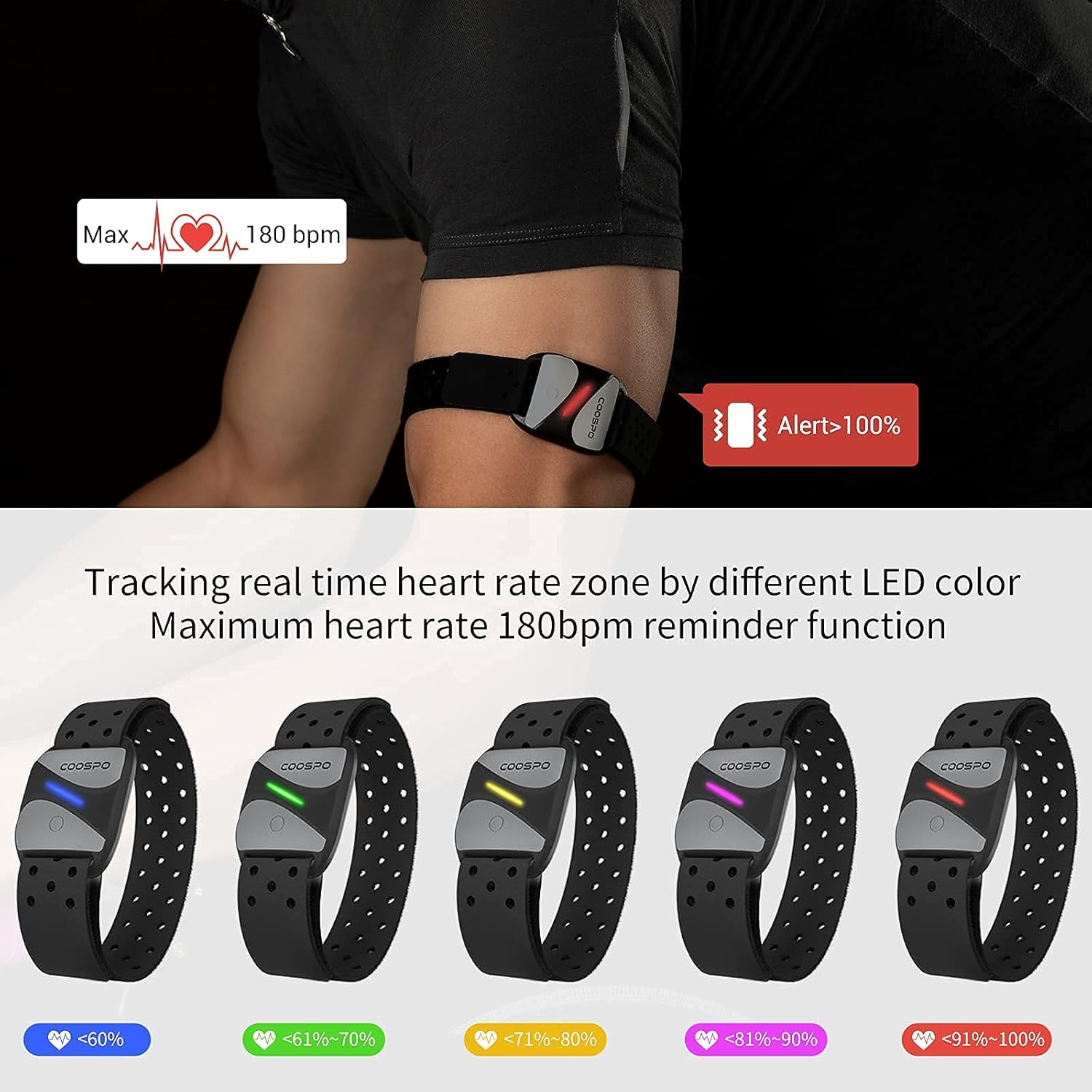 Thumbnail 2 de COOSPO HW807 armband heart rate monitor Bluetooth 5.0