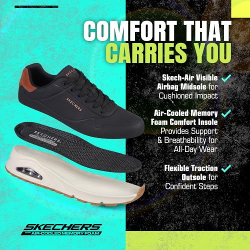 Detalle de Skechers Uno Suited on AirSneaker pour Homme – Durabuck marron/Noir, 43 EU