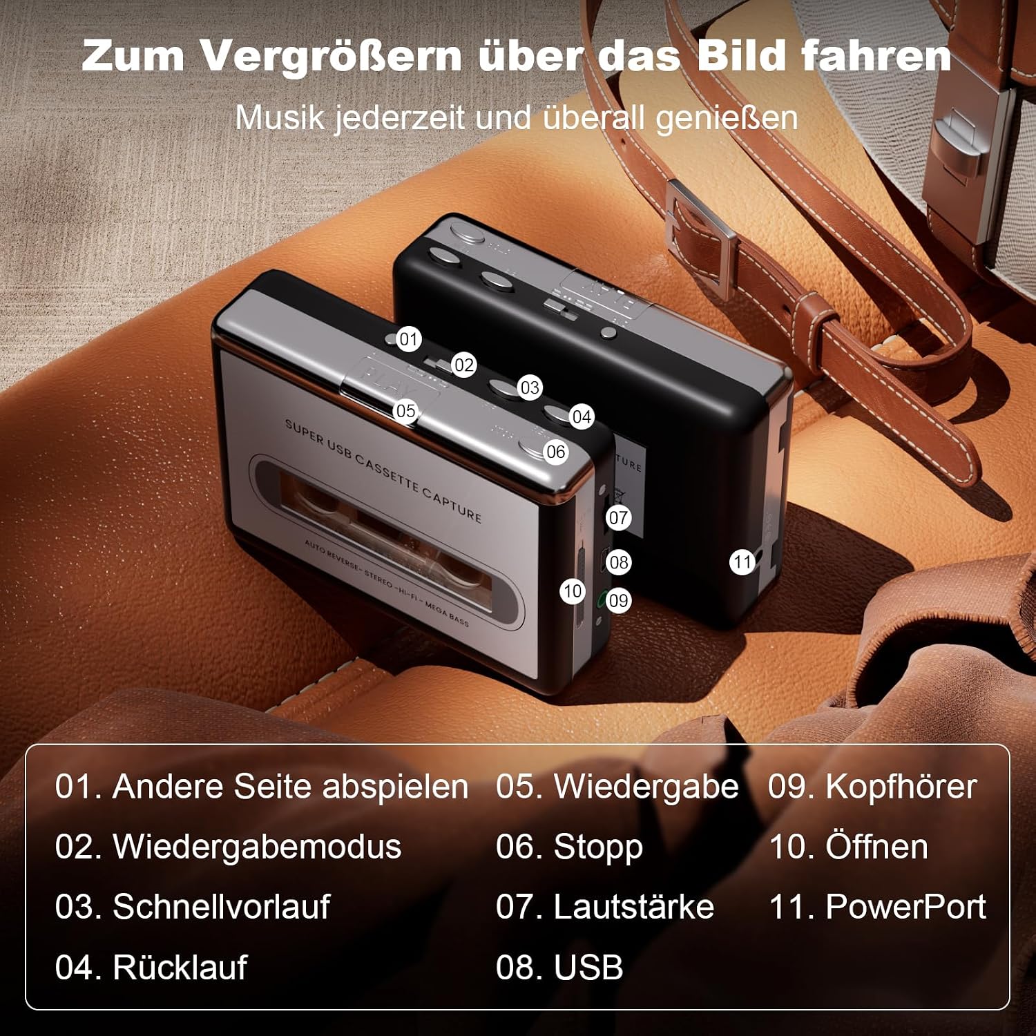 Thumbnail 6 de Reshow Registratore a cassette audio MP3