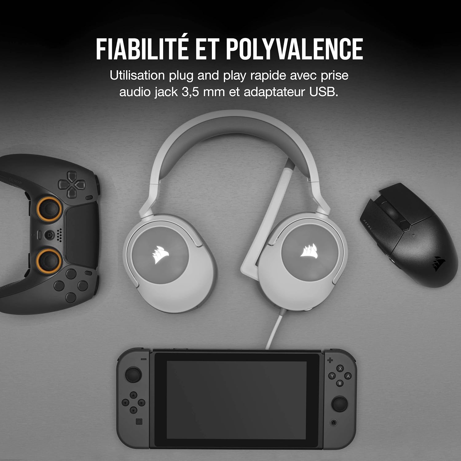 Thumbnail 4 de Casque de jeu filaire Corsair HS55 Surround : Dolby 7.1, micro escamotable et compatibilité multiplateforme