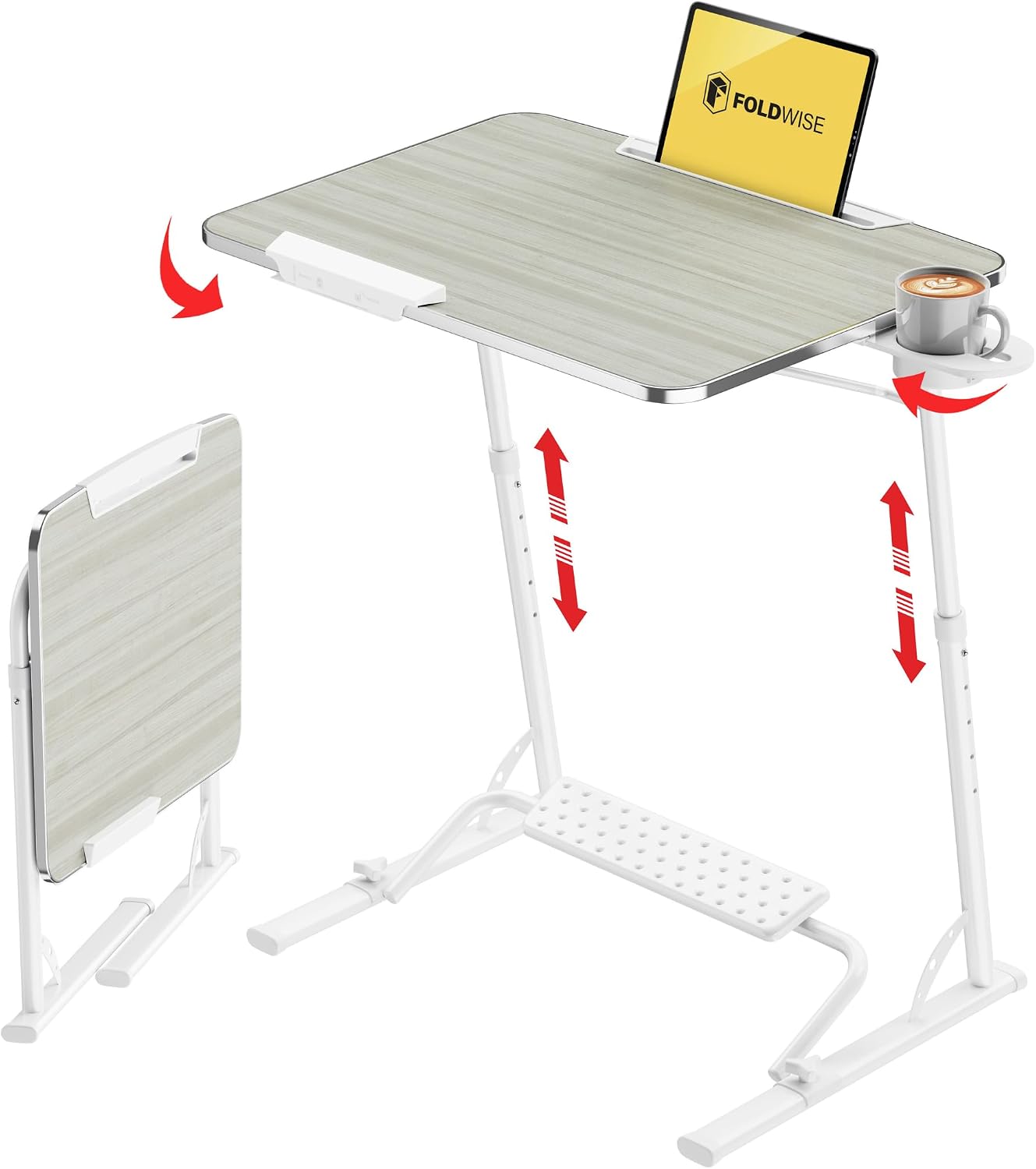FoldWise Folding Laptop Table for Sofa – Sturdy Portable Desk with Height & Angle Adjustments