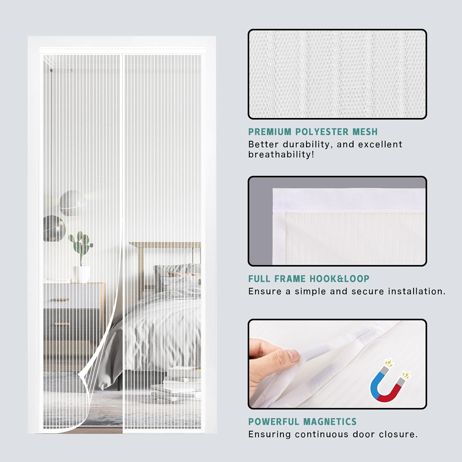 Detalle de Magnetic Door Screen 80 x 200 cm