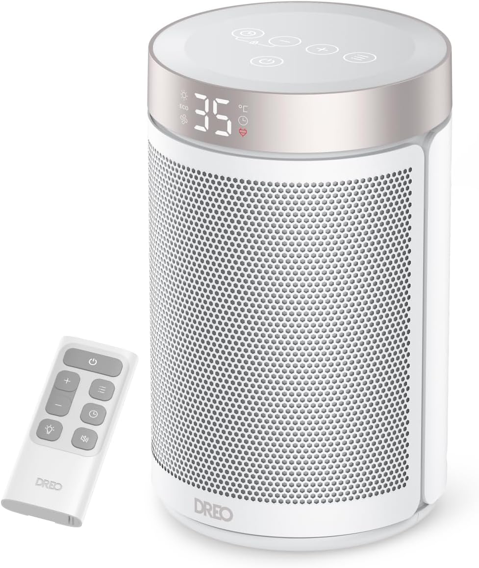 Thumbnail 2 de Dreo Chauffage électrique céramique PTC Atom 316 1500 W, 34 dB silencieux avec thermostat et minuterie 12 h