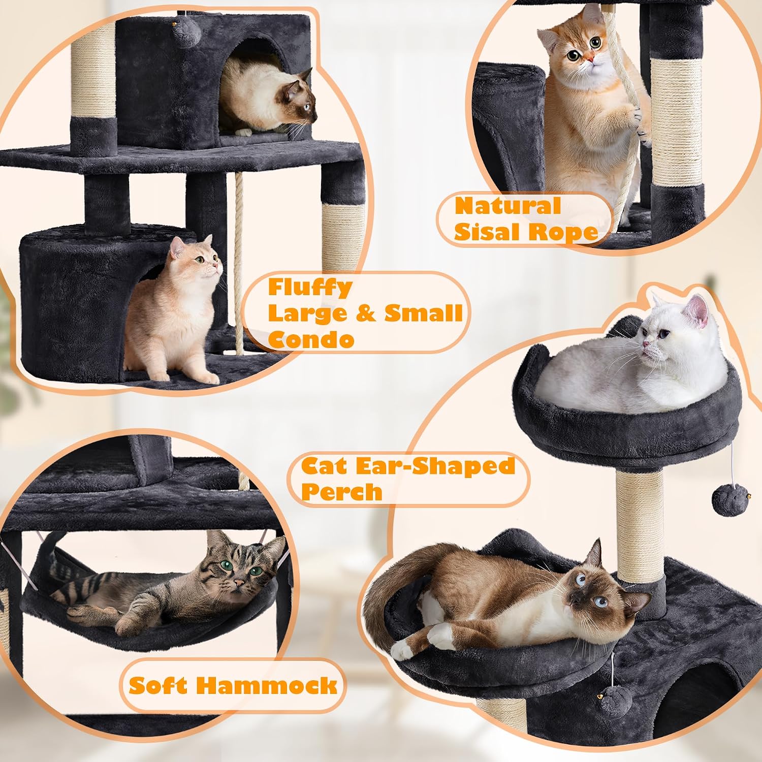 Thumbnail 3 de Yaheetech 158cm Cat Tree Tower