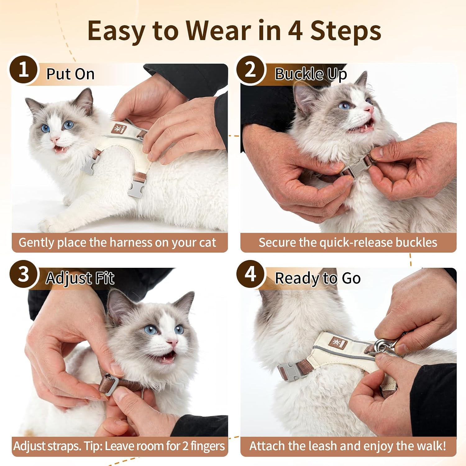 Detalle de Cat Harness and Leash Set in Taffeta