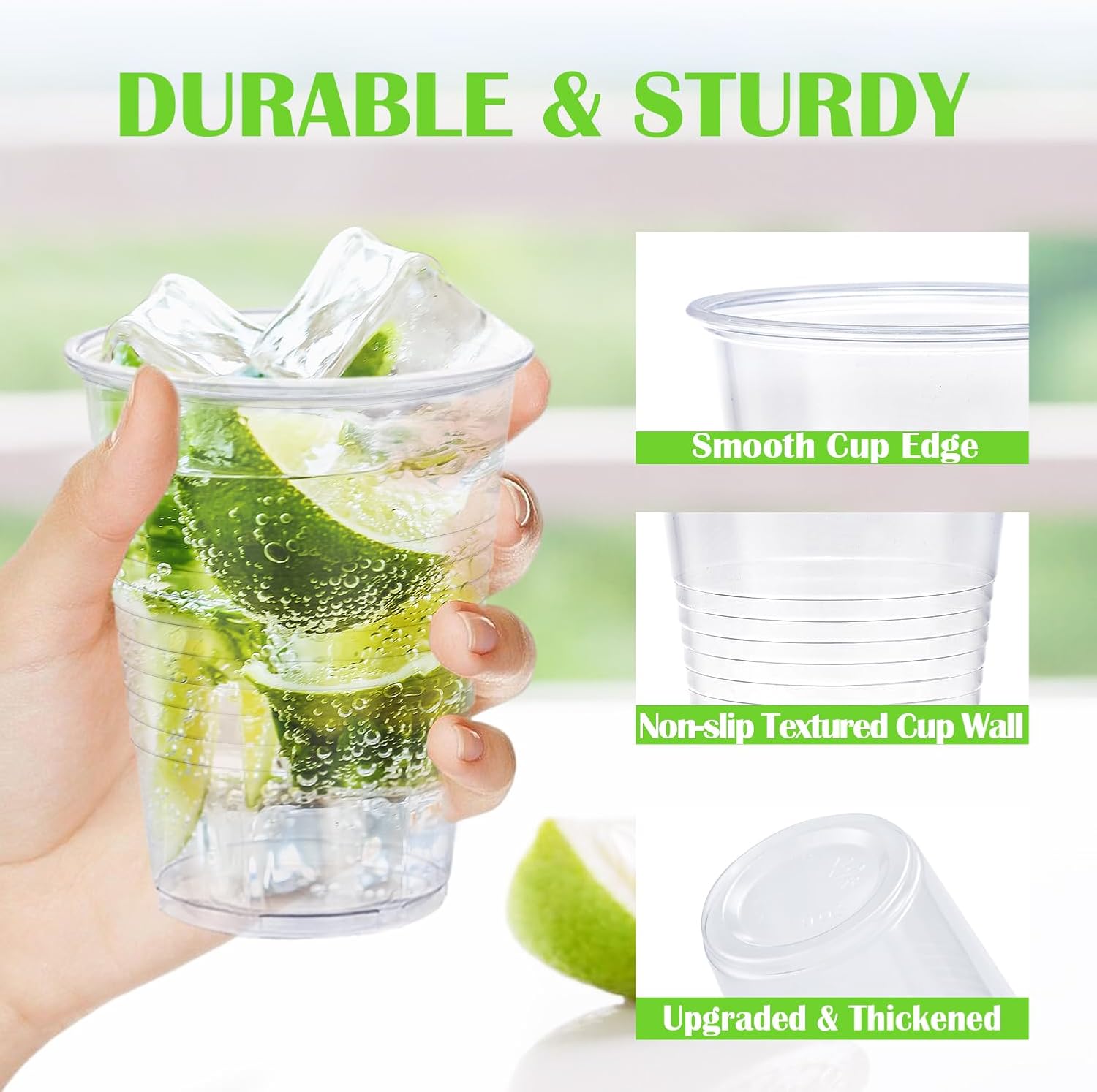 Thumbnail 3 de Clawsoff 9 oz Clear Disposable Plastic Cups (500-Pack) for Parties, Travel, and Events
