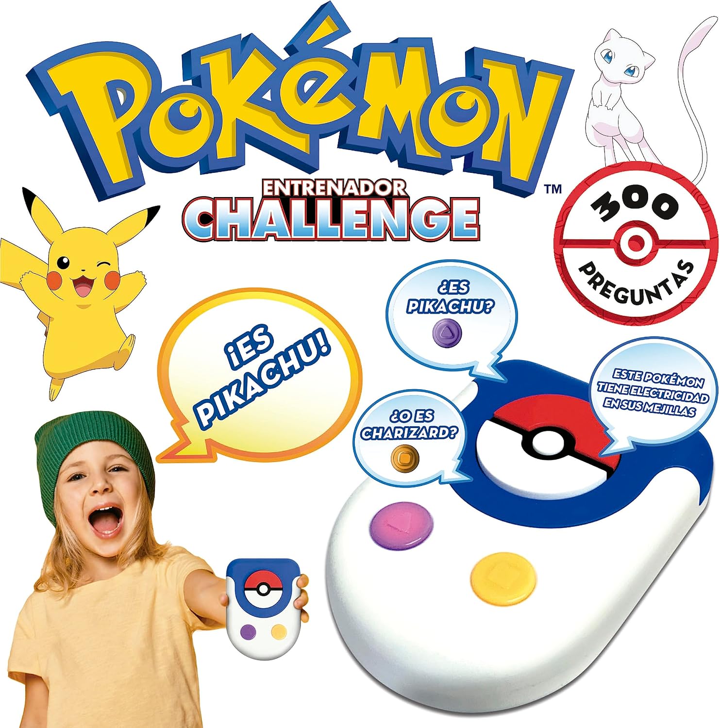 Detalle de BORRAS Pokémon Entrenador Challenge – Juego electrónico infantil de adivinanza y estrategia (19828)