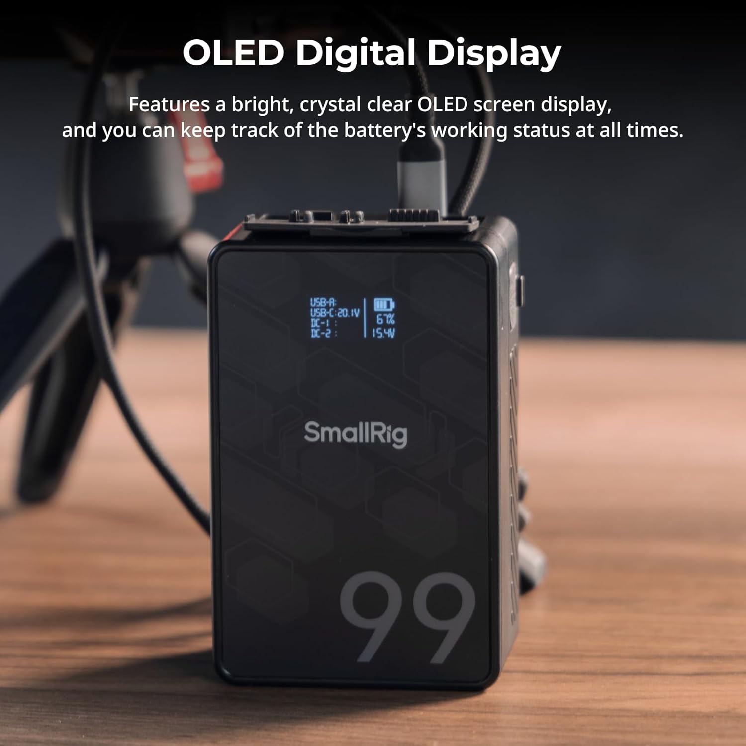 Thumbnail 5 de SMALLRIG V-Mount Akku VB99 SE (99Wh, PD 65W, OLED) mit D-TAP, USB-C und USB-A