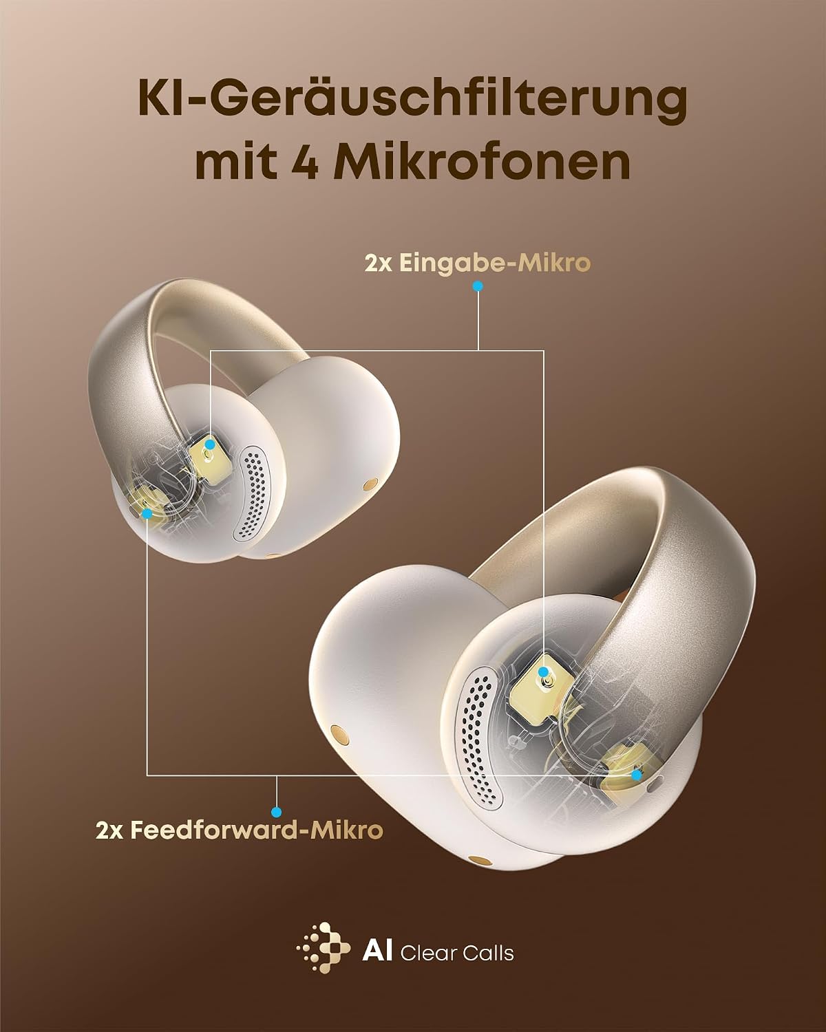 Detalle de soundcore AeroClip von Anker Open-Ear Kopfhörer