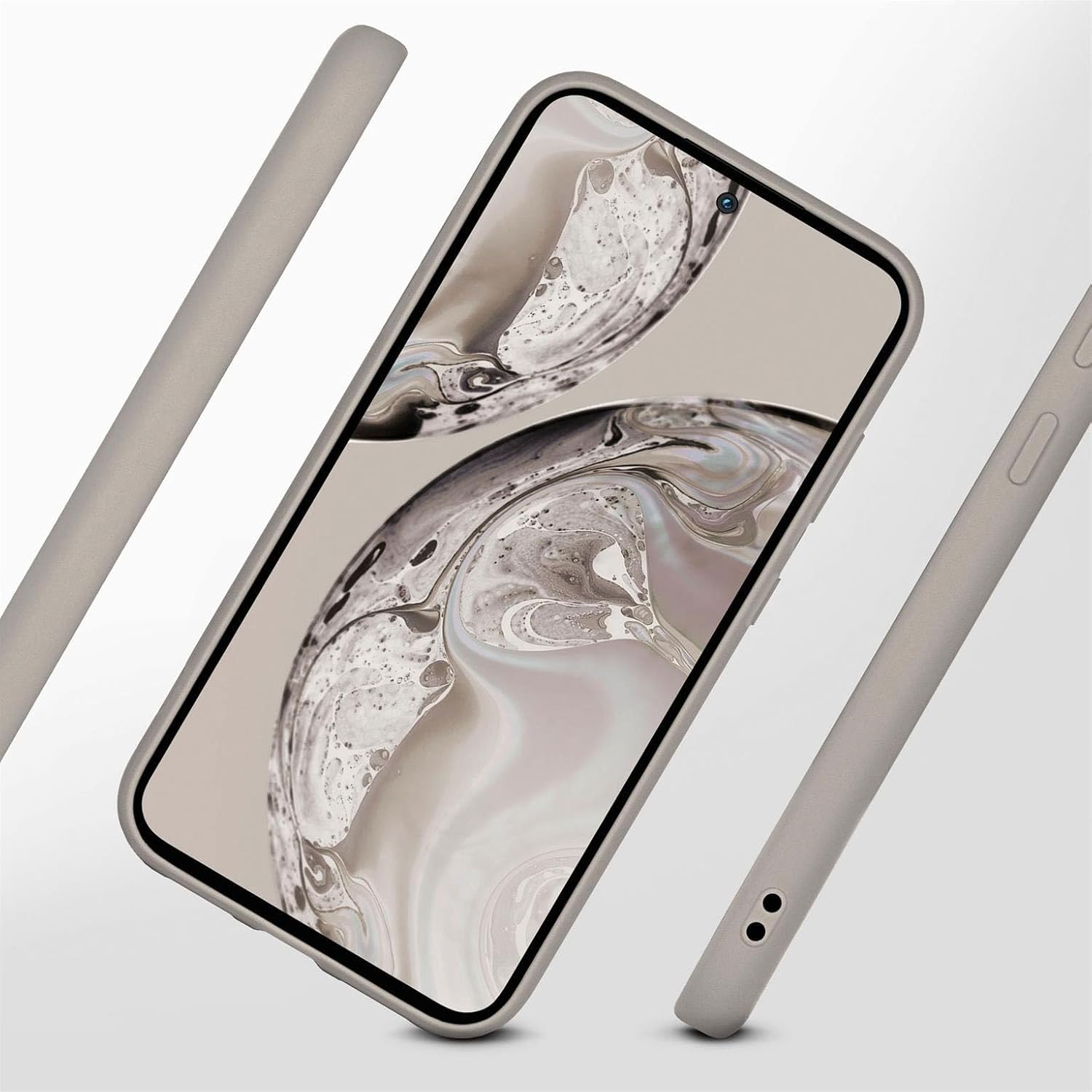 Thumbnail 1 de ONEFLOW Coque de protection souple pour Samsung Galaxy A55 5G – Silicone taupe avec protection appareil photo et écran