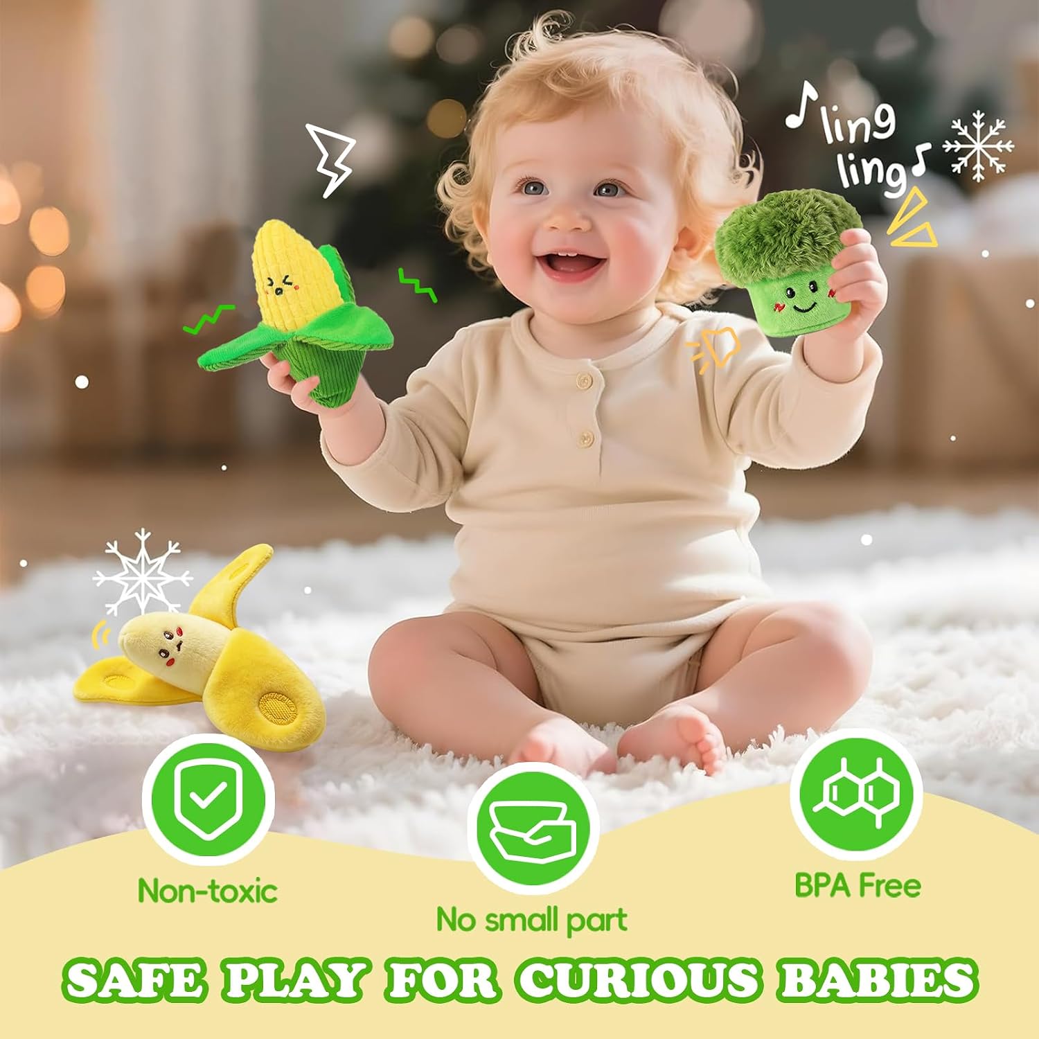 Thumbnail 4 de SAIMAND Baby Toys 16-Piece My First Fruit & Veggie Sensory Set