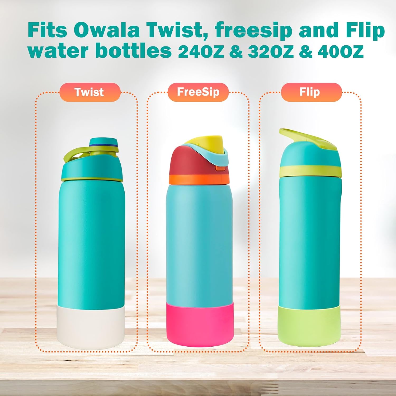 Detalle 2 de WK IEASON Silikon Boot 32oz für Owala Flasche
