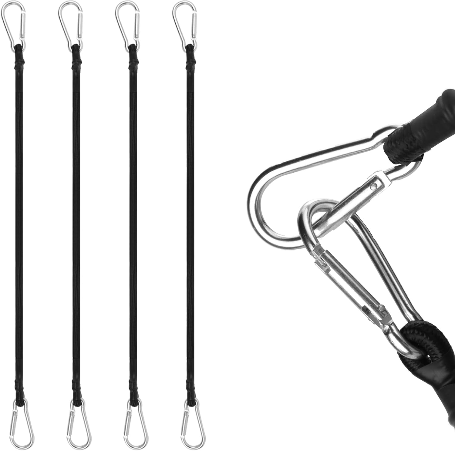 URAQT corda elastica con 4 corde elastiche e moschettoni, tenditore elastico da 60 cm