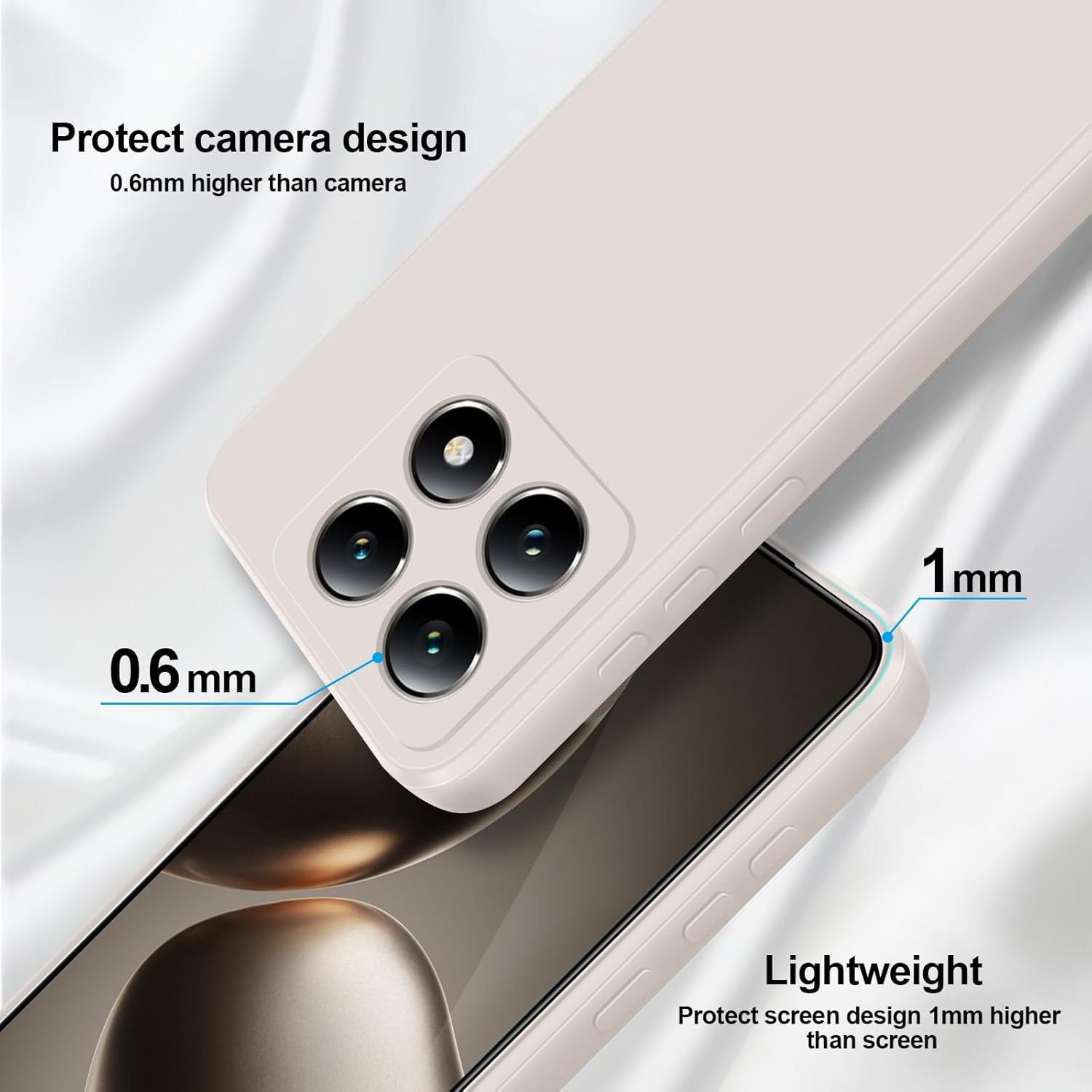 Thumbnail 2 de GiiYoon Liquid-Silicone Hülle für Xiaomi 14T – Rundumschutz mit weichem Mikrofaserfutter (weiß)