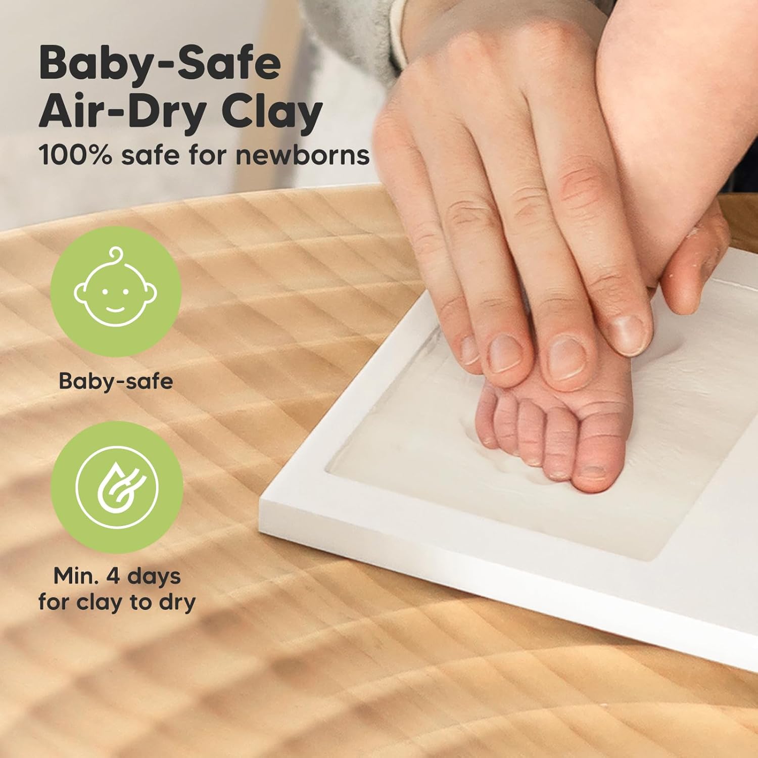 Thumbnail 5 de KeaBabies Baby Hand and Footprint Kit - Clay Keepsake Frame (Alpine White)