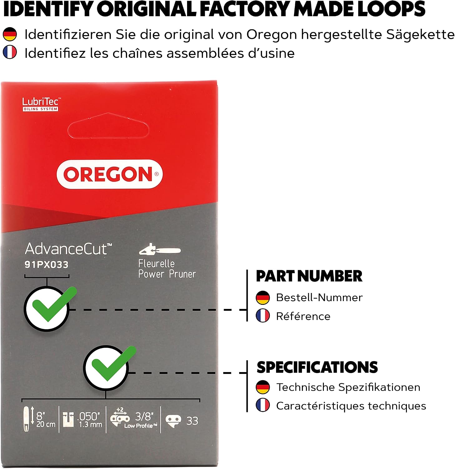 Detalle 2 de Oregon AdvanceCut 91PX catena per motosega 33 maglie ⛏
