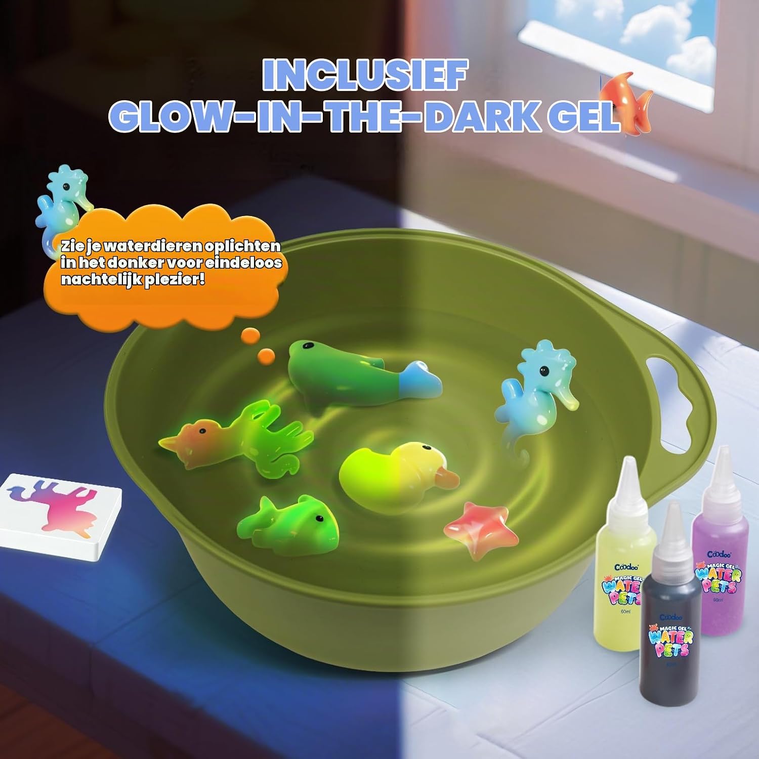 Detalle de Coodoo NO.735 Magic Water Elf knutselset met 10 kleuren gel en glow-effect