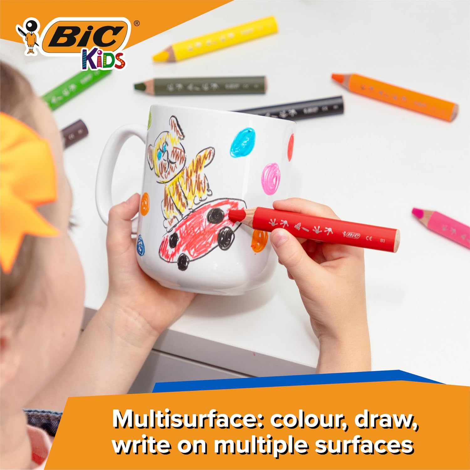 Detalle 2 de BIC Kids Multisurface Pencils 12pk: versatile colour for creative play