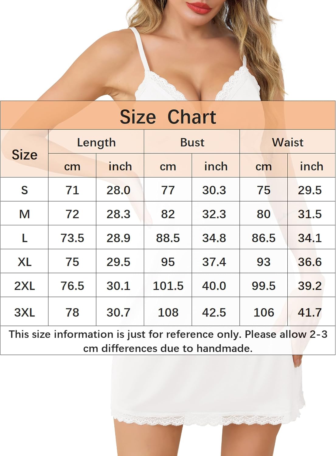 Detalle de Vlazom Women’s Full Slip with Lace Trim – Adjustable Straps, S-3XL