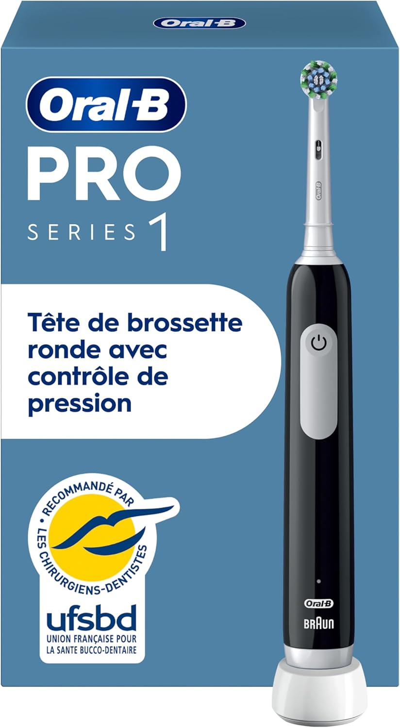Detalle de Oral-B Brosse à Dents Électrique Pro 1 Noire avec Brossette de Rechange – 3 Modes et Minuteur