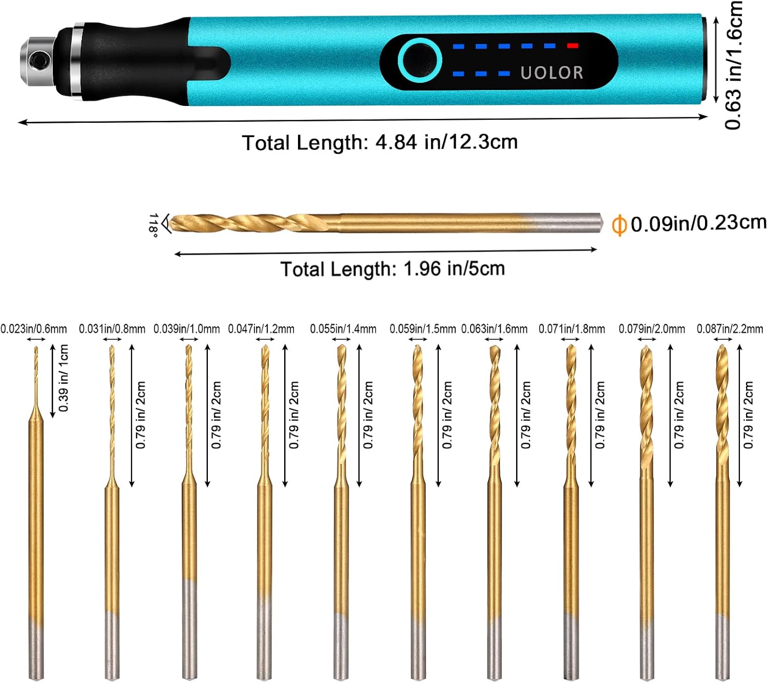 Thumbnail 3 de Uolor 3-Speed Cordless Mini Drill Pen 30 min