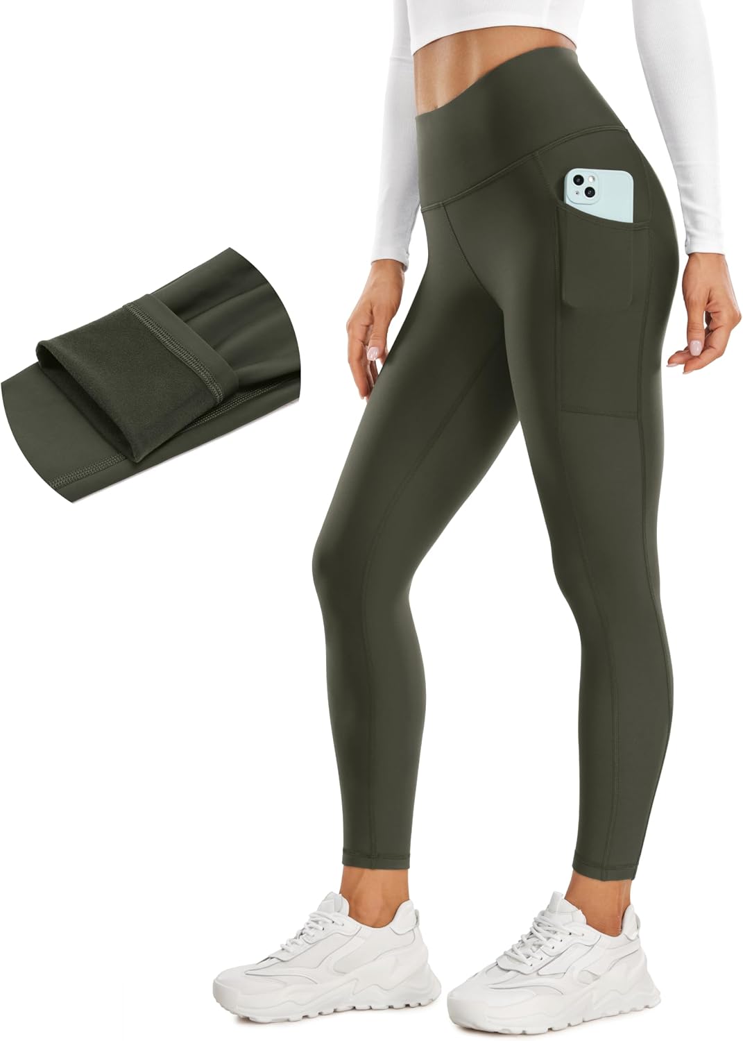 Thumbnail 6 de CRZ YOGA Leggings termici donna alto giro vita con tasca 64/71 cm