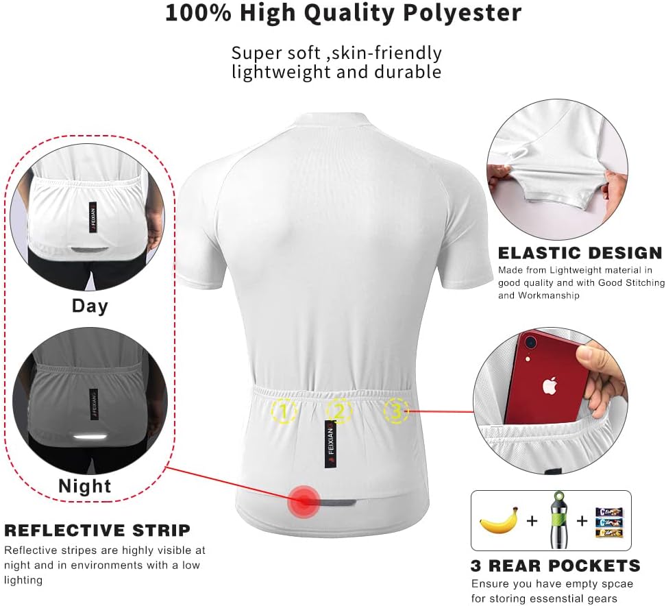Detalle de MEETWEE Magliette Ciclismo Uomo: maglia MTB/strada con 3 tasche e zip