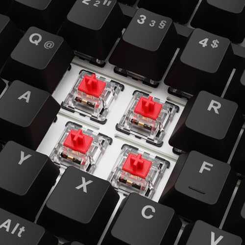 Detalle de Sharkoon SKILLER SGK25 RGB – 75% Gaming-Tastatur mit Hot-Swap und Huano RED Schaltern