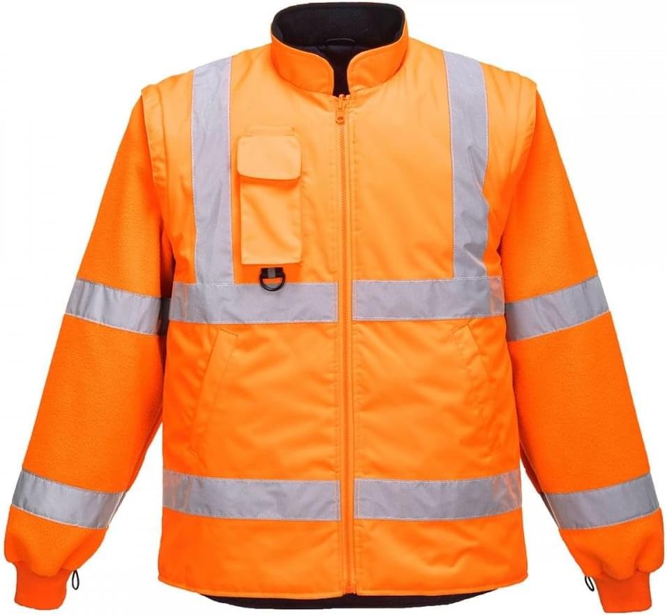 Detalle de Portwest RT27 Giacca Traffico 7 in 1 – Arancione XL: visibilità CE, versatilità e comfort