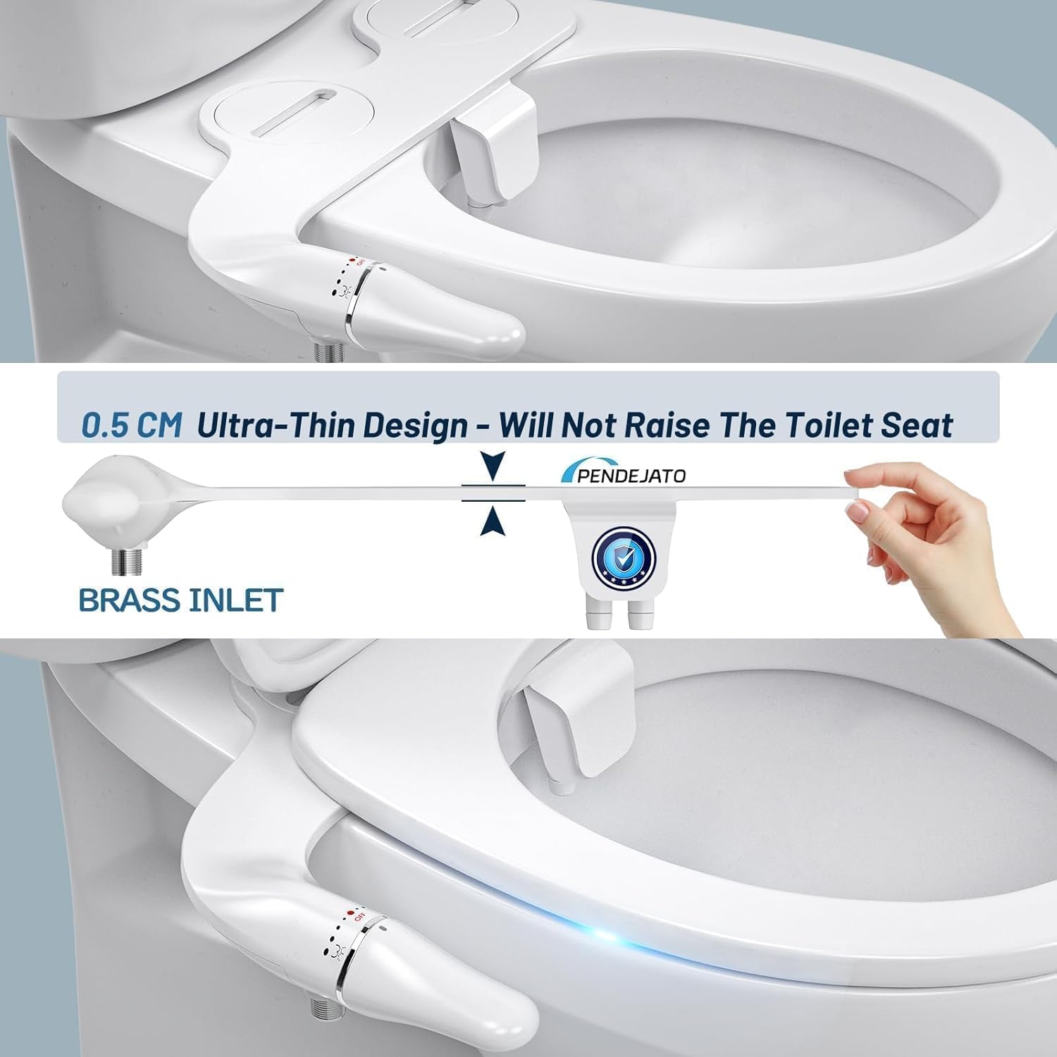 Thumbnail 1 de PENDEJATO Inserto per bidet ultra sottile per WC – due ugelli, pressione regolabile e installazione rapida