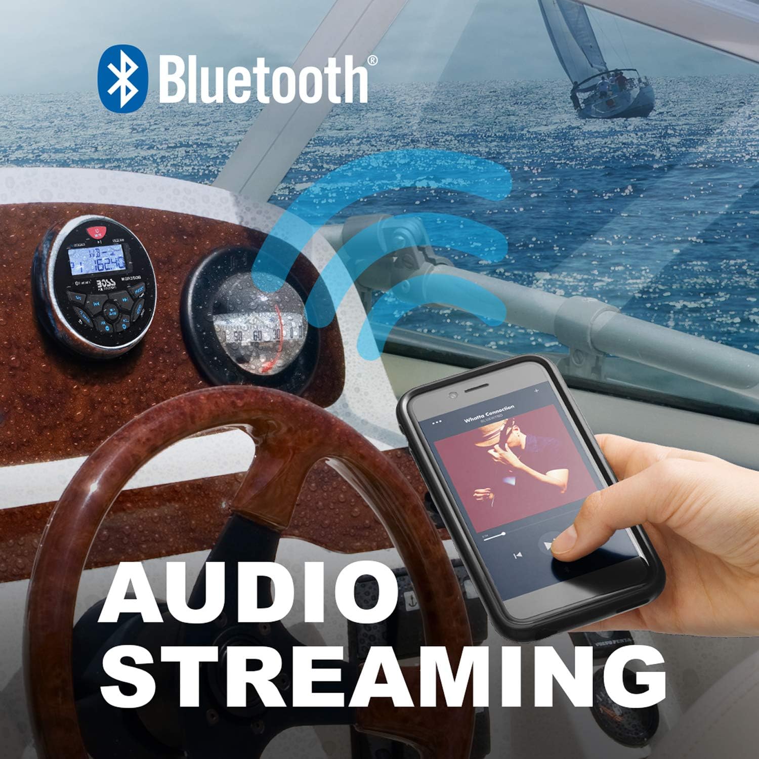 Detalle de BOSS Audio MGR350B Marine Boat Stereo Gauge Receiver with Bluetooth